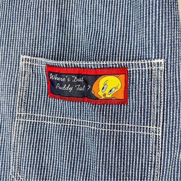 Vintage 90s Looney Tunes Embroidered Overalls Youth 16 - Picture 5 of 6
